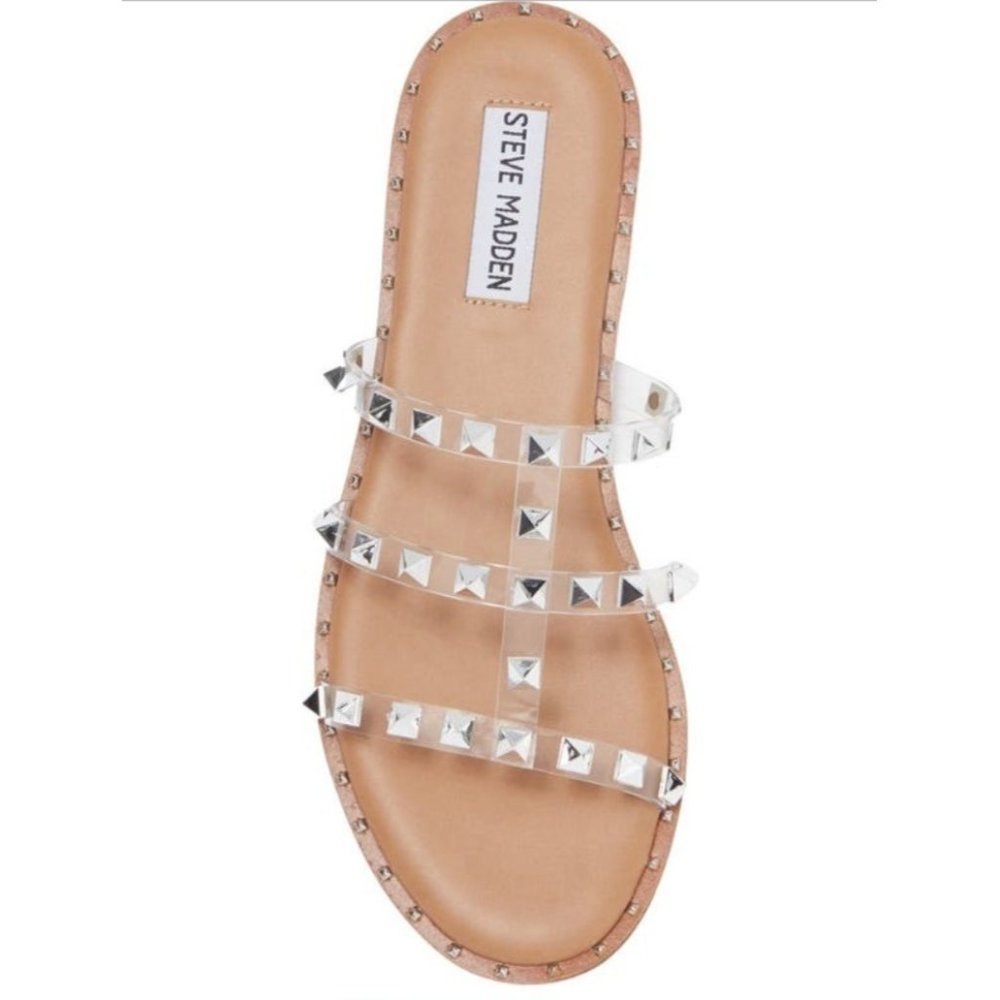 Steve Madden clear gladiador flat sandals size various soft NEW - Picture 7 of 9